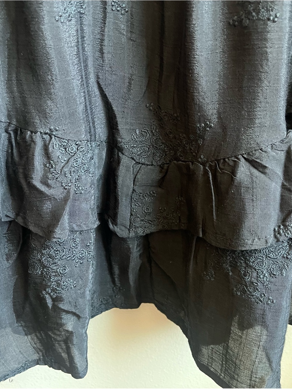 Embroidered Eyelet Black Tiered Mini Dress Stagecoach Festival Boots - Picture 7 of 12